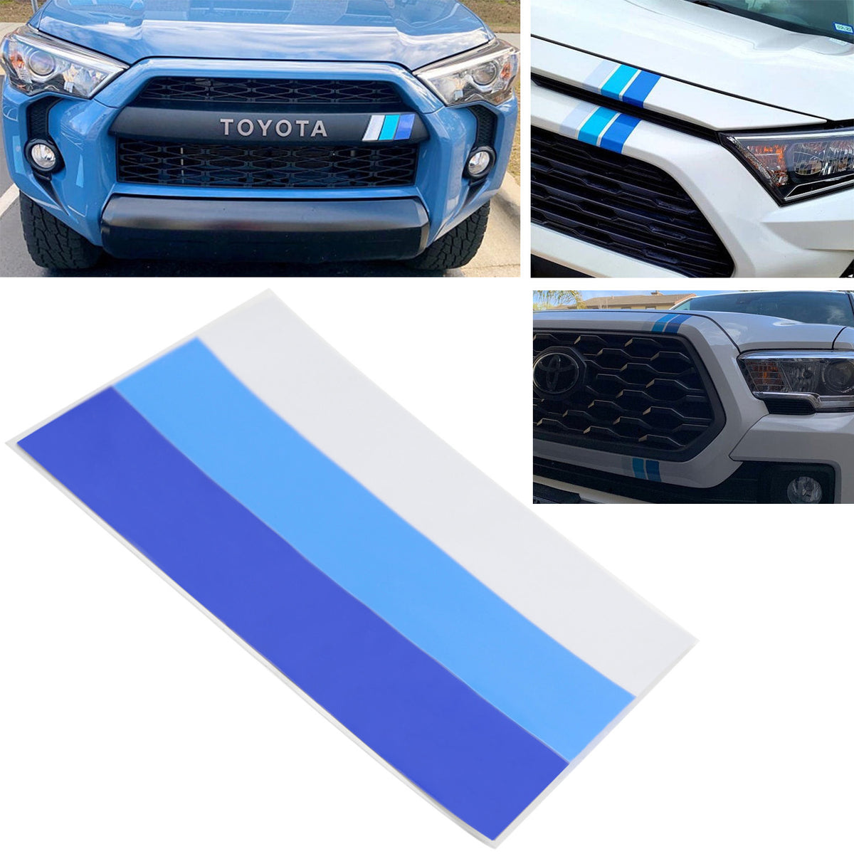 Classic Retro Style Tri-Color Stripe Decal Sticker For Toyota