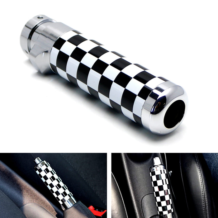 Black/White Checker Alloy Metal Handbrake Handle Grip For Gen1/Gen2 MINI Cooper