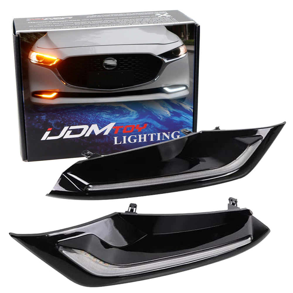 Lower Bumper Filler Fit Switchback LED Daytime Running Light For Mazda 3