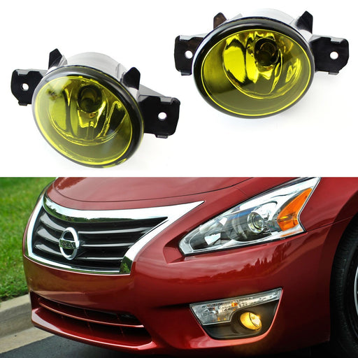 Yellow OEM Replacement Fog Light Lamps w/ H11 Halogen Bulbs For Nissan, Infiniti