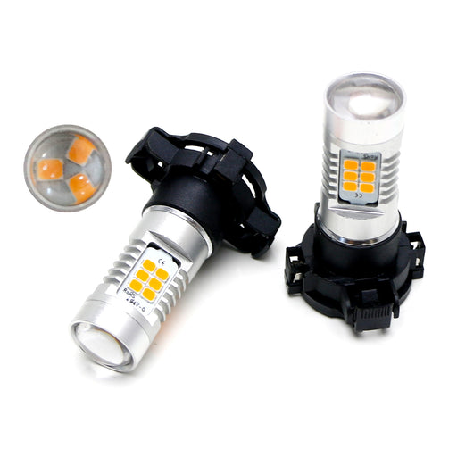 High Power CAN-bus 21-SMD PY24W Amber LED Bulbs For BMW Front Turn Signal Lights