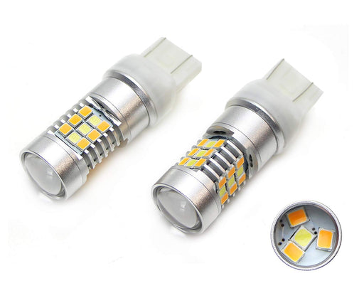 White/Amber 7443 Switchback LED Bulbs with 8-Pin Flasher For 2013-16 Scion FR-S