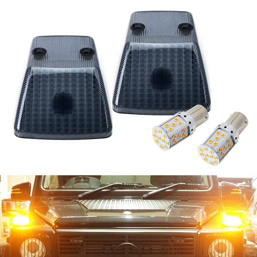 Matte Black Smoked Turn Signal Light Cover w/LED Bulbs For Mercedes W463 G-Class