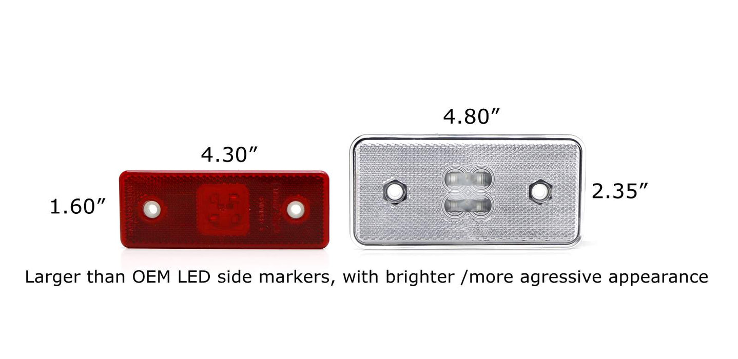 4pc Clear Lens Amber/Red Full LED Side Marker Lights For 15-18 Mercedes G-Class