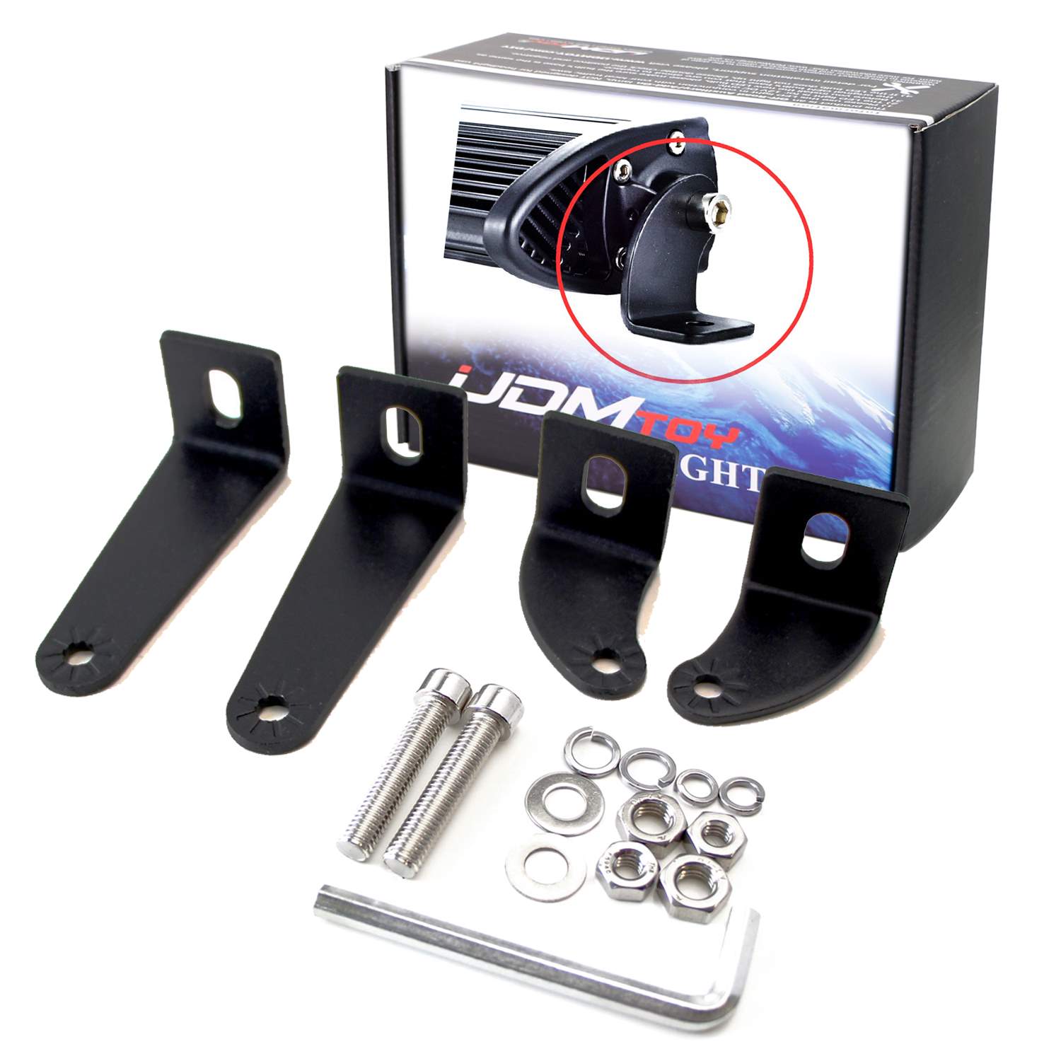 2-Pack Universal Side Mounting Brackets For Straight or Curved LED Lig ...