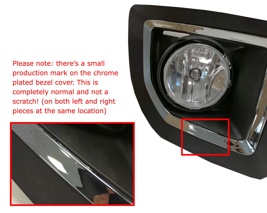 Clear Lens White LED Fog Lights w/Bezel Cover Wiring For 15-19 GMC Sierra 2500HD
