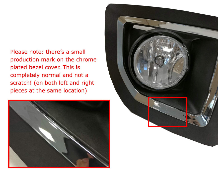 Complete Clear Lens Fog Lights w/ Bezel Cover Wiring For 15-19 GMC Sierra 2500HD