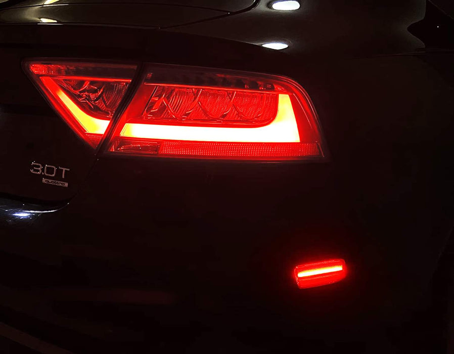 Dark Smoked Lens Amber/Red Full LED Side Marker Lights For 12-18 Audi A7 S7 RS7