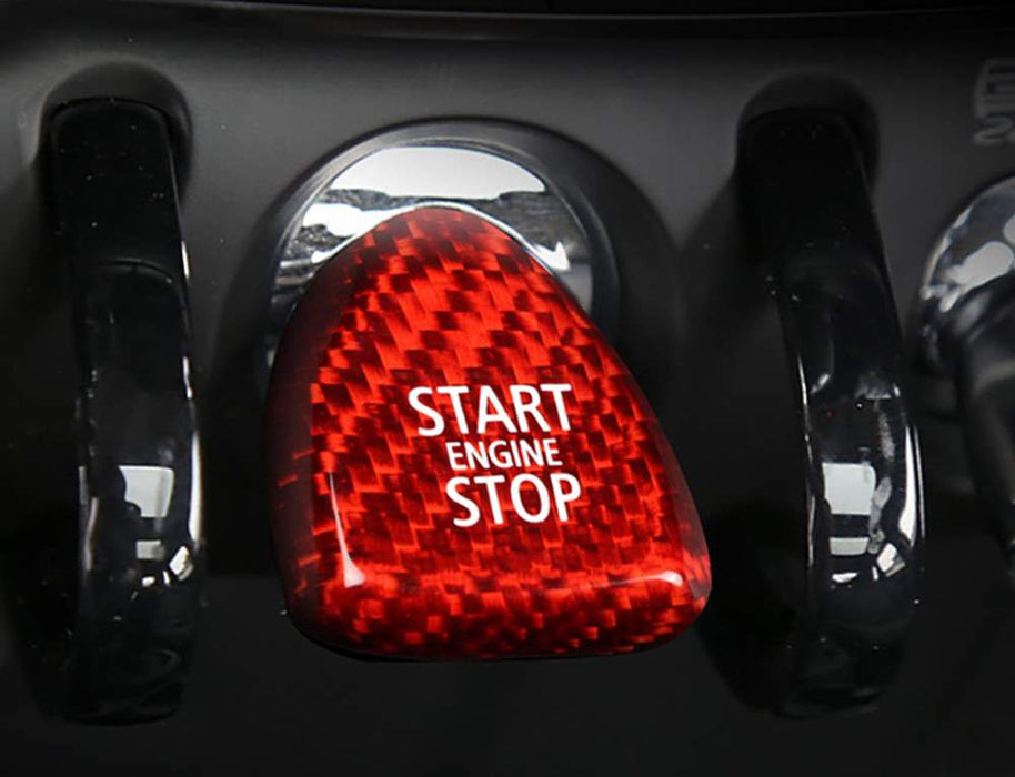 Red CarbonFiber Keyless Engine Push Start Button For MINI Cooper F54 F55 F56 F60