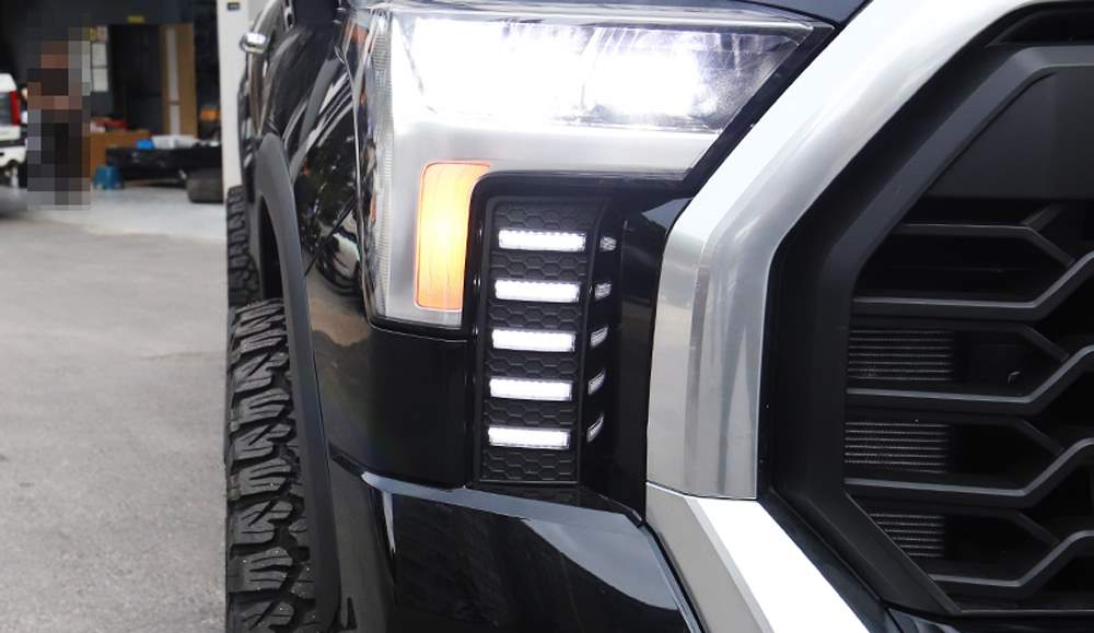 Vertical Under Headlight Fit Switchback Sequential LED DRL For 22+ Toyota Tundra