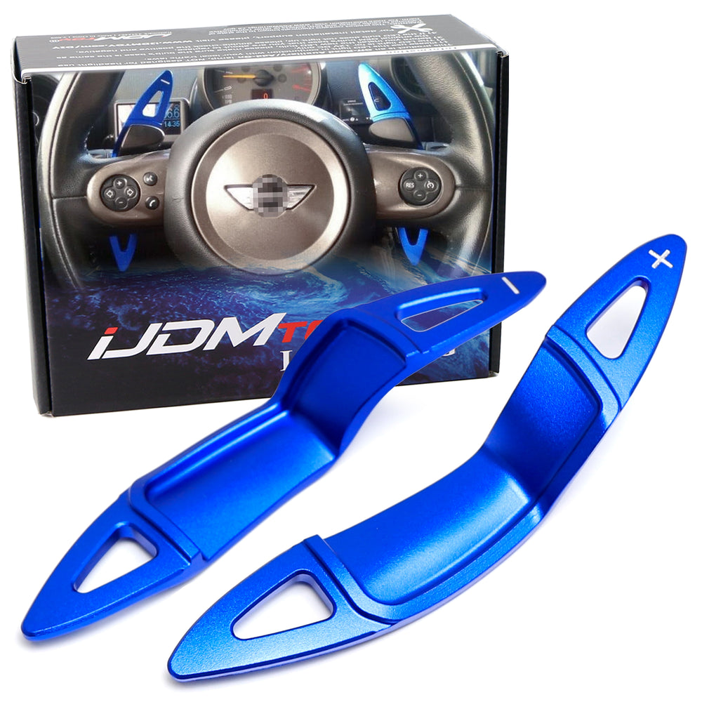 Blue Aluminum Add-On Steering Paddle Shifter Extensions For MINI R56 R57 R58 R60