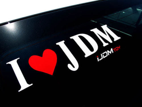 (2) I Love JDM Car Vinyl Decal Sticker Featuring iJDMTOY LED Light Super Store