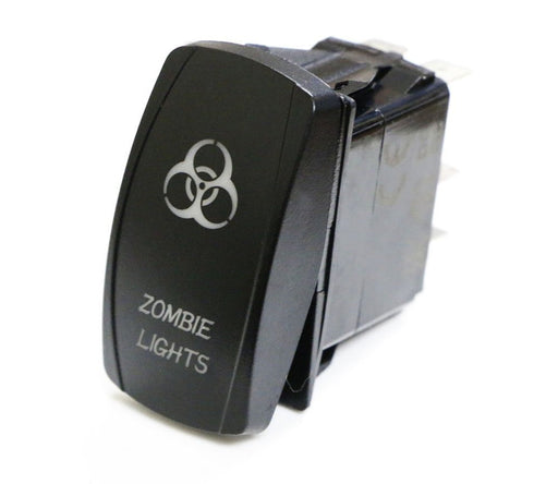 Zombie Lights 5-Pin SPST ON/OFF Blue LED Indicator Rocker Switch Fit Fog Lamps