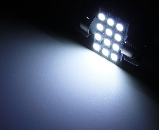 (2) White 12-SMD LED Bulbs For Car Interior Dome Lights 1.25" 31mm DE3175 DE3022