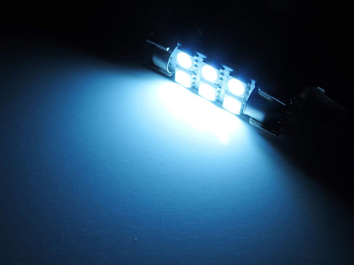 (2) White 6-SMD 39mm 41mm 6411 Festoon LED Visor Vanity Mirror Light Bulbs