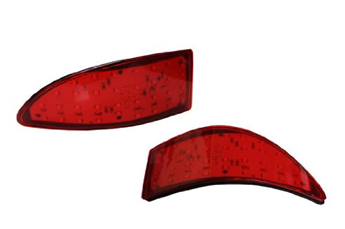 Red Lens 33-SMD LED Rear Bumper Reflectors Lights For 2006-13 Lexus IS250 IS350