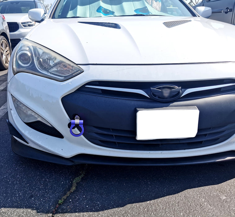 Blue Track Racing Style Aluminum Tow Hook Ring For 10-16 Hyundai Genesis Coupe