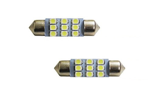 Xenon White 9-SMD-1210 1.50" 36mm 6418 C5W LED Bulbs For Car License Plate Light