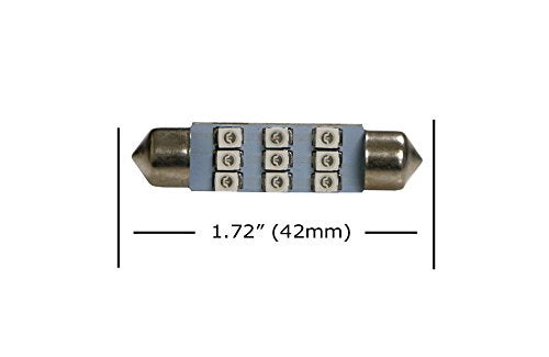 Ultra Blue 9-SMD 1210 LED Bulb – DE3175 DE3022 1.25" – For Step & Door Lights – 90-Day Warranty