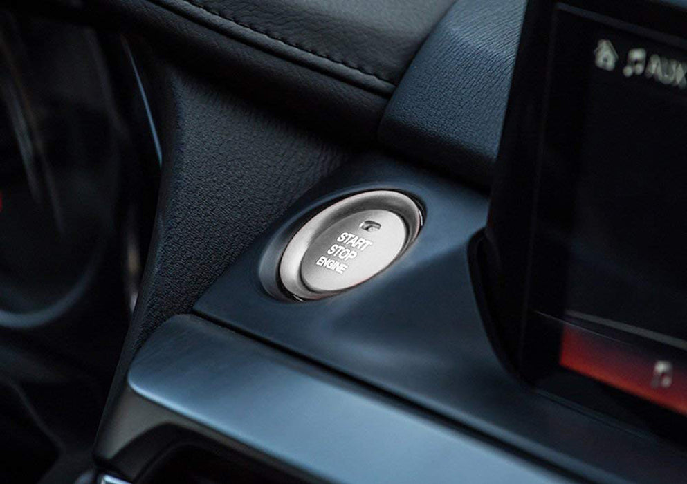 Silver Aluminum Keyless Engine Push Start Button w/Decoration Ring For Mazda 3 6