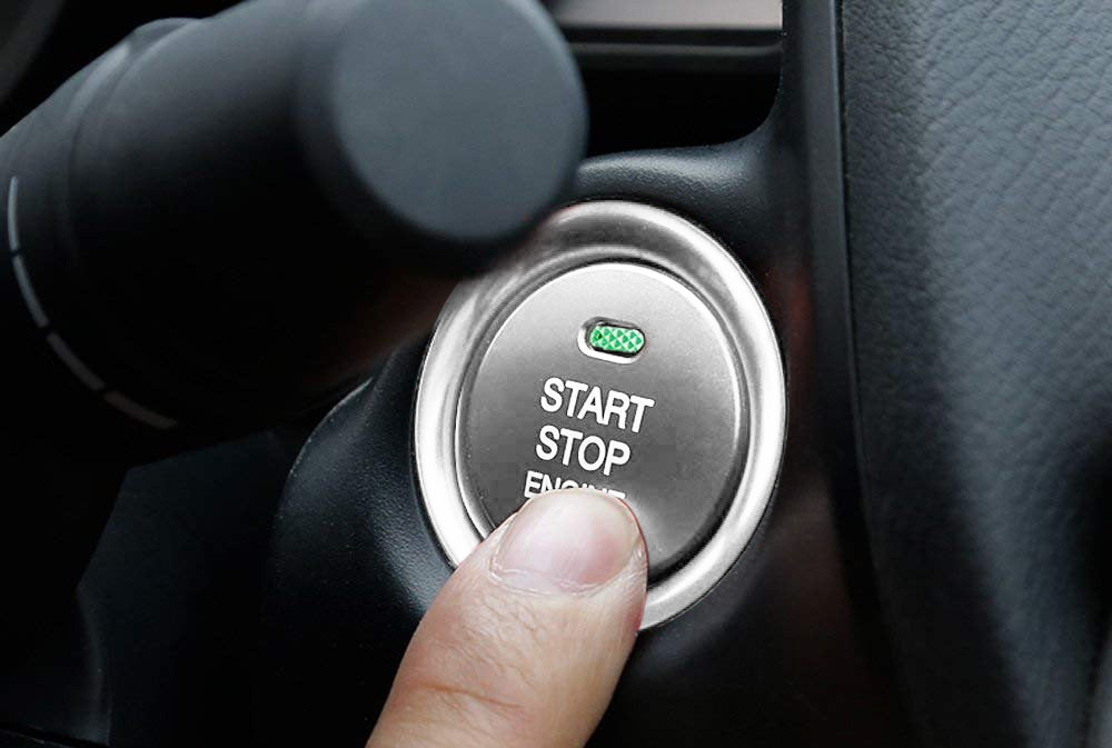 Silver Aluminum Keyless Engine Push Start Button w/Decoration Ring For ...