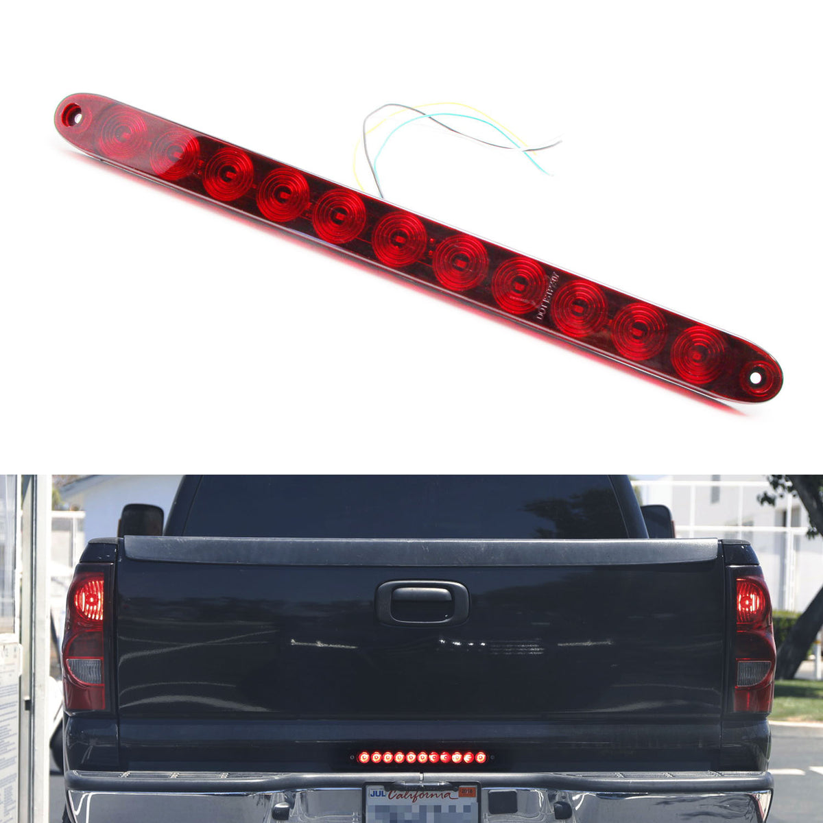 IJDMTOY 15" Red LED Tailgate Light Bar – Tail/Brake/Turn Signal For Trucks