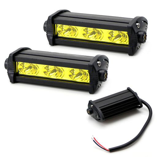 Yellow 3-CREE LED Daytime Running Lights For Behind Grille, Lower Bumper Insert