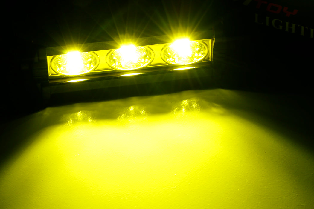Yellow 3-CREE LED Daytime Running Lights For Behind Grille, Lower Bump ...
