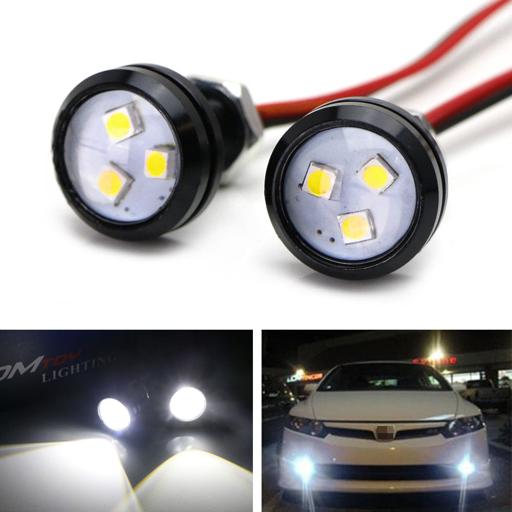 Super Bright Xenon White 2W LED Eagle Eye w/ Screw For Parking Fog Bac