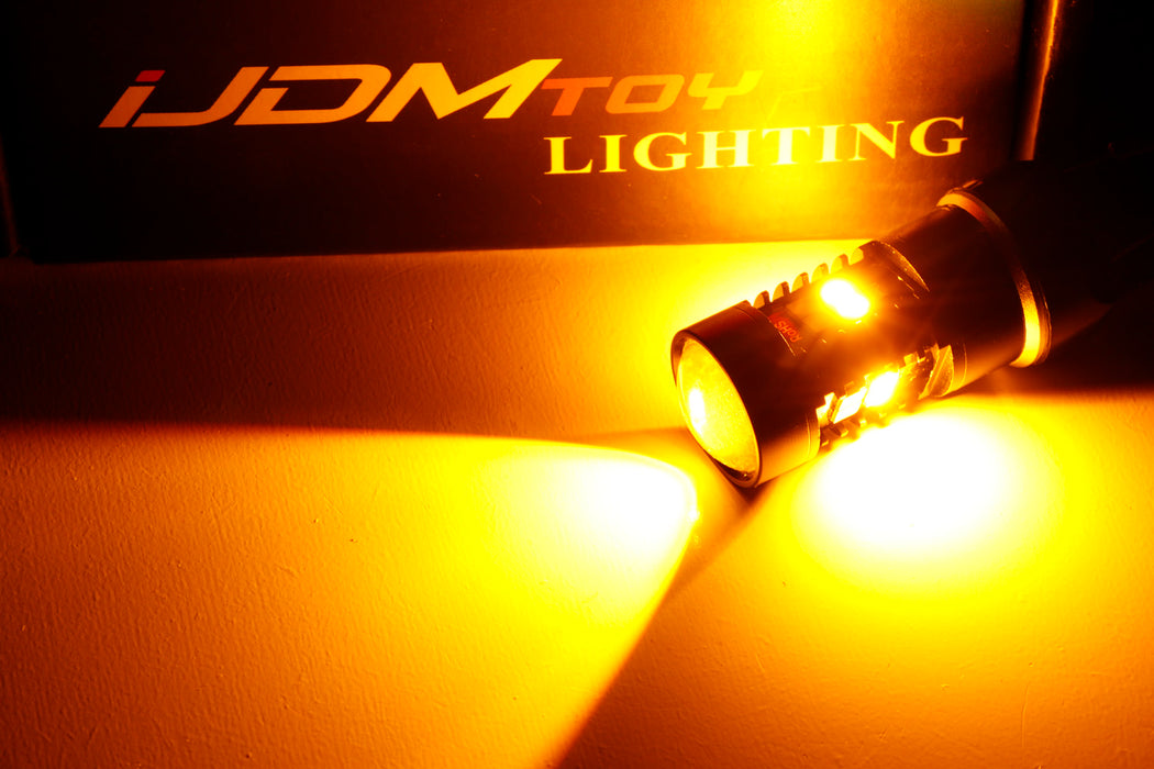 White/Amber High Power 16-SMD 7443 Switchback LED Bulbs For Turn Signal Lights
