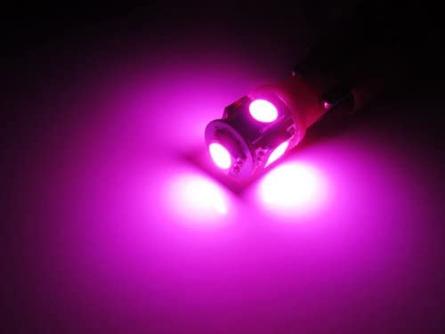 5-SMD 168 194 2825 T10 LED Car Interior Map Dome Light Bulbs, Magenta Pink