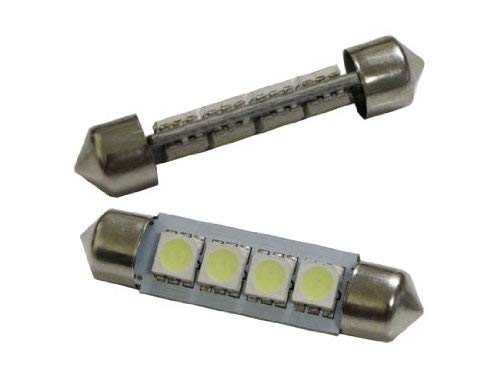 Super Bright Double Side Xenon White 4-SMD-5050 1.25" 31mm or 8-SMD-5050 1.72" 42mm Festoon LED Bulbs-iJDMTOY