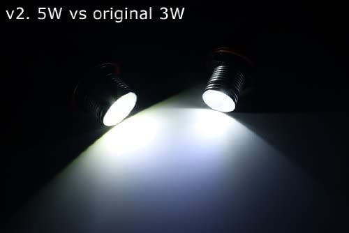 iJDMTOY 15W CREE High Power LED Angel Eye Bulbs Compatible with BMW 5 6 7  Series X3 X5 (E39 E60 E63 E65 E53), 7000K Xenon White Headlight Ring Marker  Lights : 