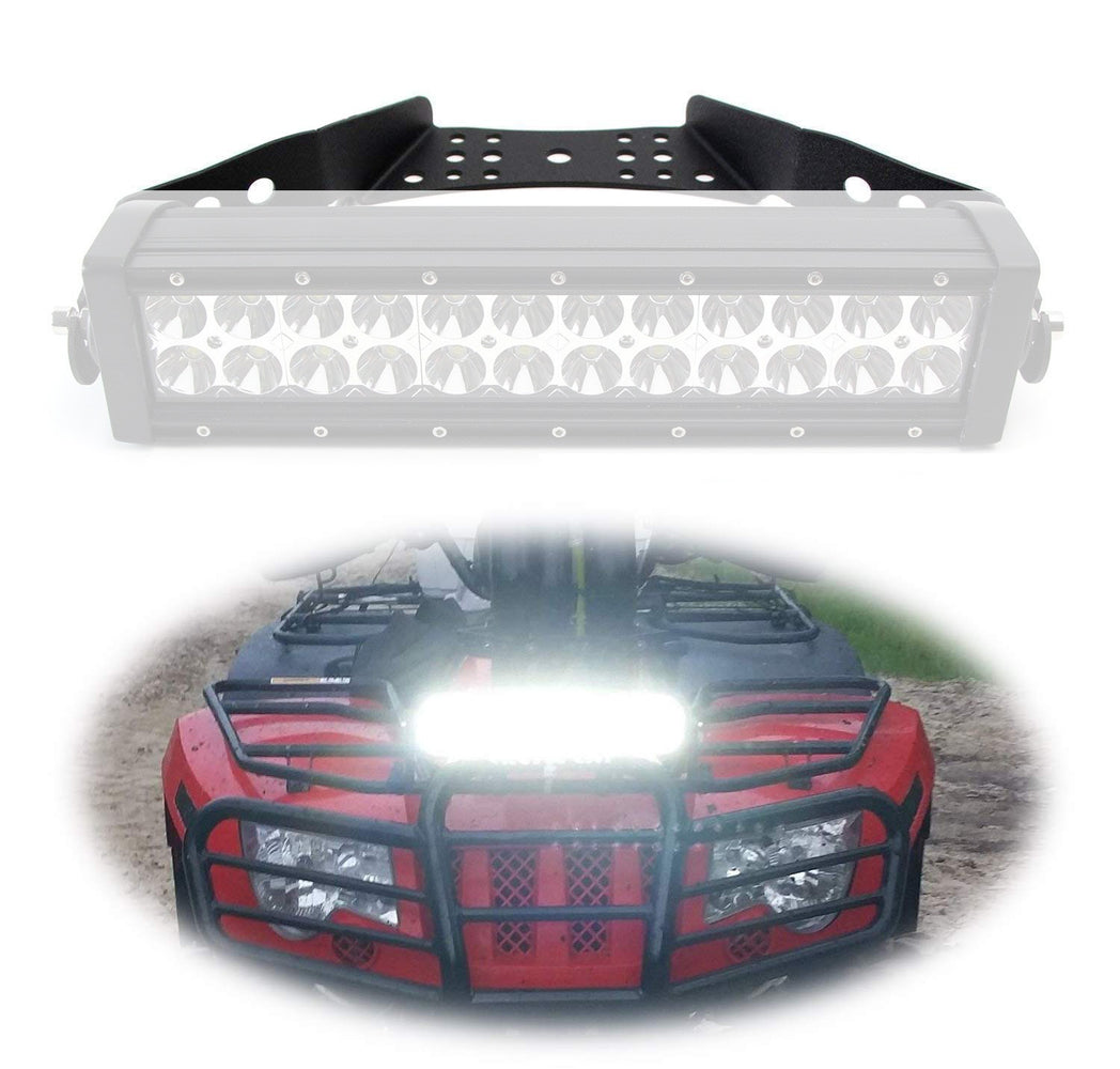 Steel Constructed No Drill/Cut, No Modification Required Front Grille Mounting Brackets/Hardwares For TV UTV Handles 14-Inch LED Light Bar