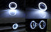 3" Projector Fog Light Lamps w/ 40-LED Halo Angel Eyes Rings + 6000K HID Combo