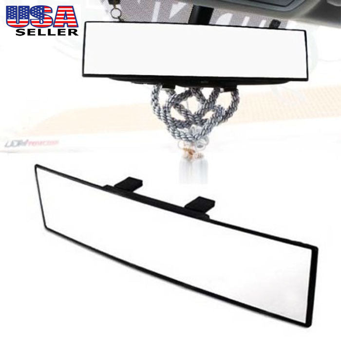 JDM 300mm Curve Interior Clip On Wide Rear View Mirror Fit Most Car SU ...
