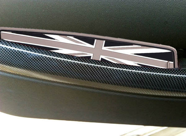 Black Union Jack UK Flag Style Coasters For MINI Cooper Cup Holder Side Door Mat