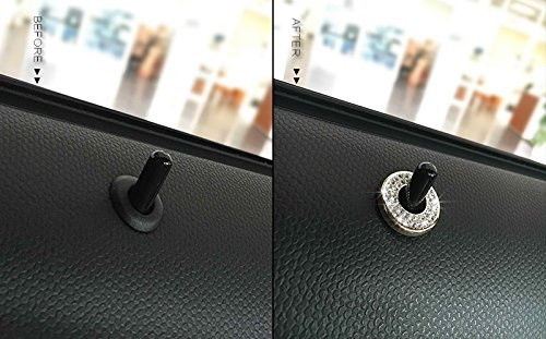 (2) Bling Crystal Decor Alloy Door Lock Knob Ring Covers For MINI Cooper, etc