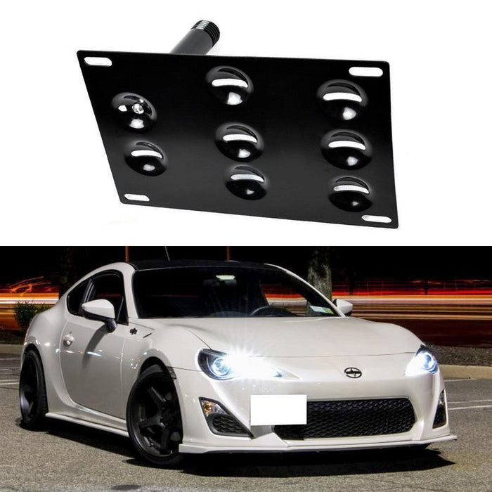 MAXHAWK FRONT TOW HOOK LICENSE PLATE BRACKET FOR TOYOTA 86 SCION FRS,  SUBARU BRZ, 15-UP FORESTER WRX/STi BUMPER RELOCATOR 