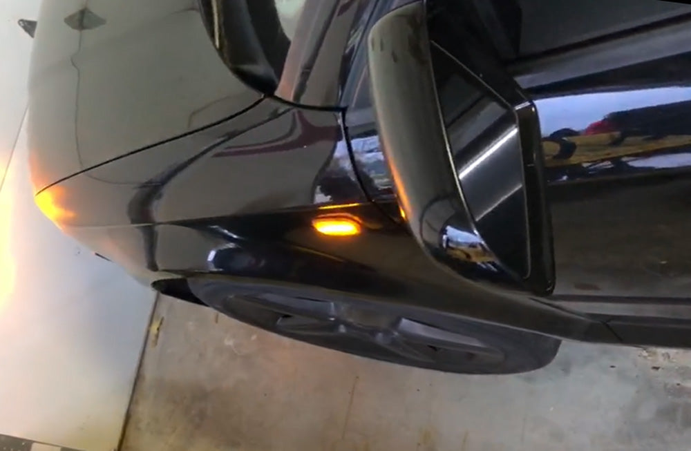 Smoke Lens Side Markers + Amber LED Fender Signal Light Bar For 08