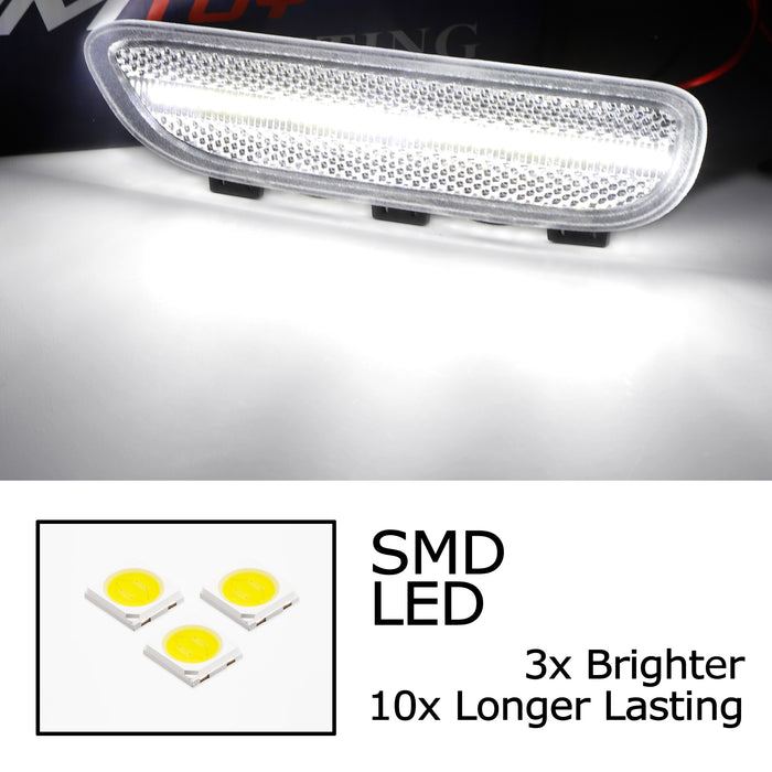 Clear Lens White LED Front Reflector Replace Markers For BMW 01-03 3 Series 2Dr