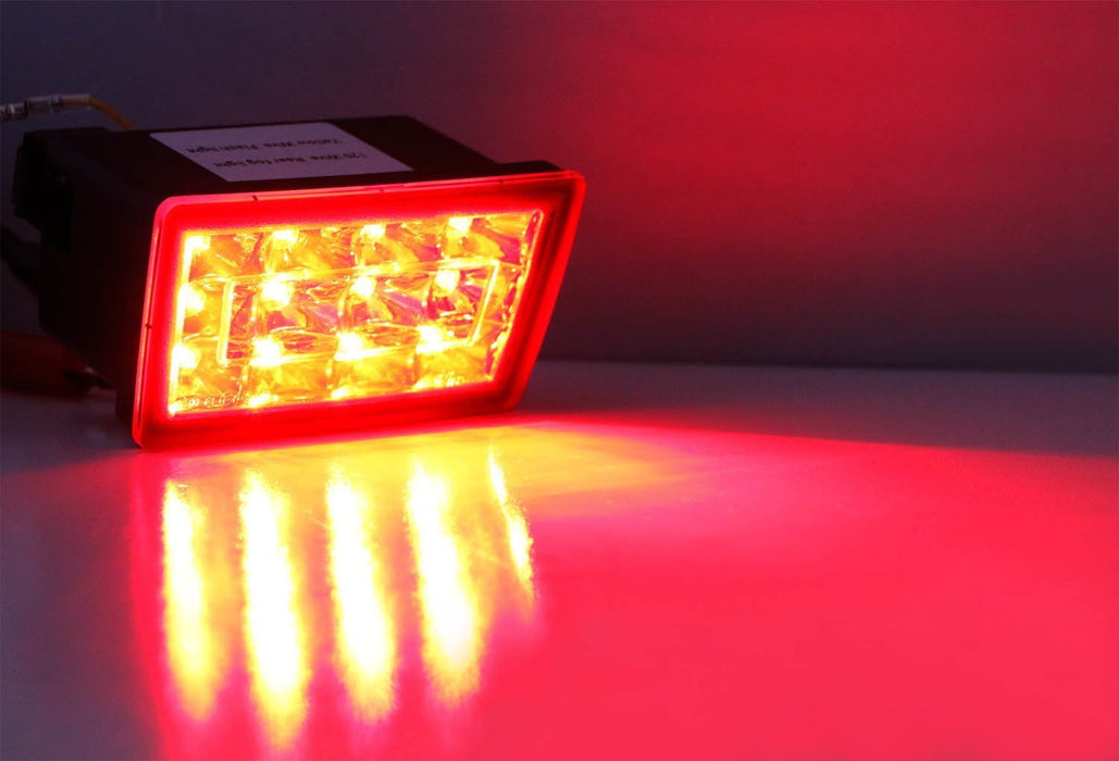 Red Rear Fog Light Red Lens F1 Style LED Rear Fog Light Brake/Tail Lamp For Subaru WRX ST ...