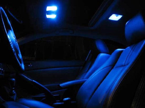 (2) Blue 6-SMD LED Bulbs For Car Interior Dome Lights, 1.50" 36mm 6411 DE3425