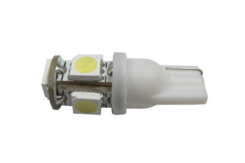 1pc Xenon White 5-SMD T10 168 175 194 2825 LED License, Dome, Cargo Light Bulb