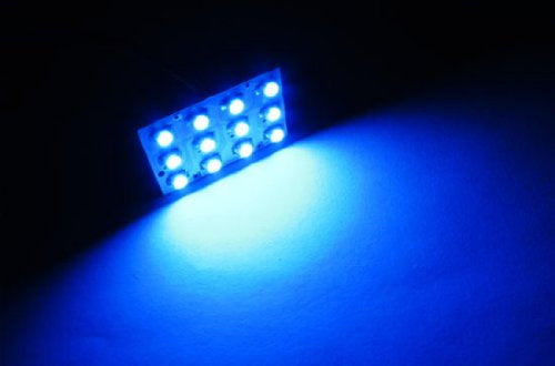 2 x Ultra Blue 12-SMD LED Panel Lights For Interior Map/Dome/Door/Trunk Lights