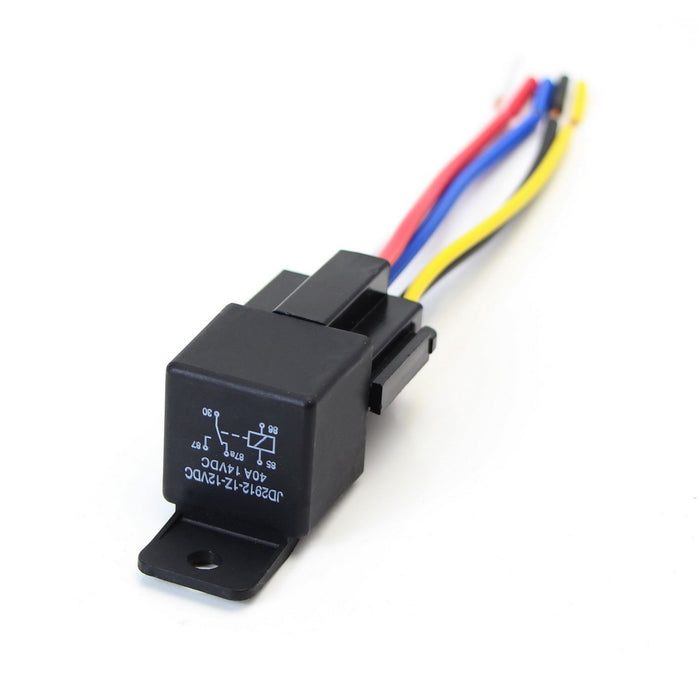 (5) 5-Pin 12V 40A SPDT Relay Socket Wire For Car Fog Light Daytime Run ...