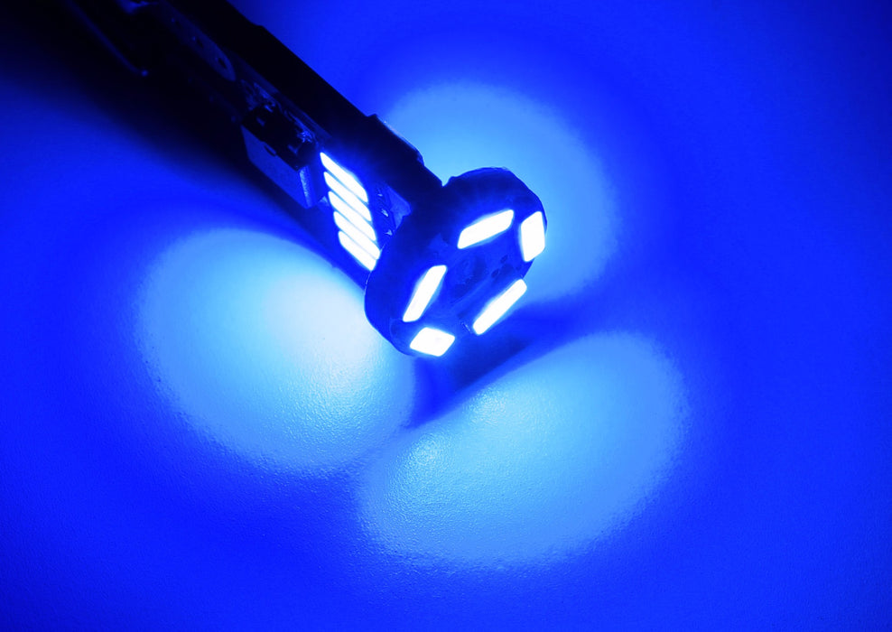 (2) Blue 15-SMT T10 LED Bulbs For Car Reverse Backup Lights, 912 920 921 Wedge