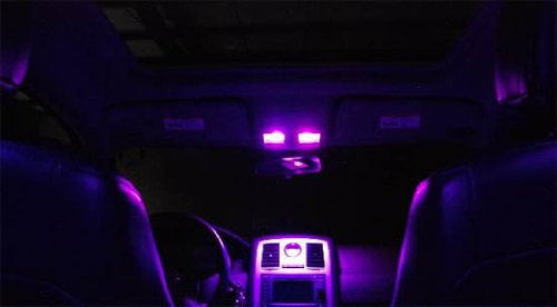 (2) UV Purple 6-SMD LED Panel Lamps For Car Interior Map Dome Cargo Area Lights