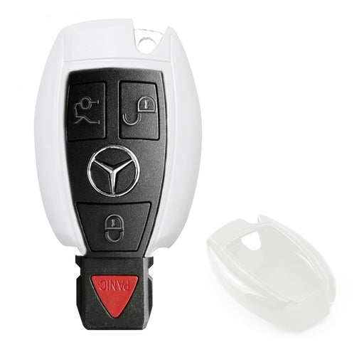 Exact Fit Glossy White Remote Smart Key Fob Shell For Mercedes C E S M Class etc