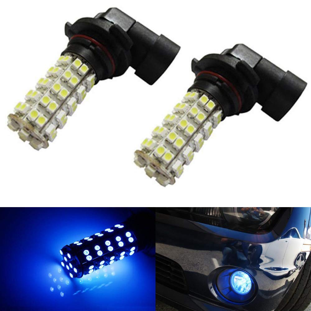 H16 Blue LED Bulbs 68-SMD Super Bright – Fit 5202 5201 DRL Fog Lights, 90-Day Warranty